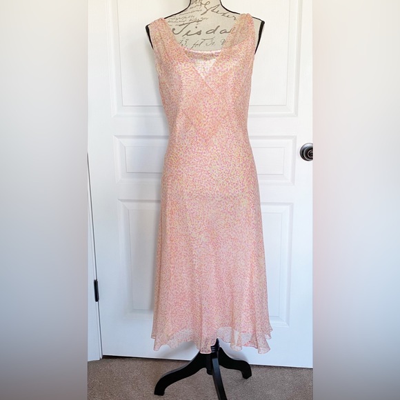 TALBOTS 100% Silk Shell Peach Sleeveless Dress Size 10 - Picture 2 of 14